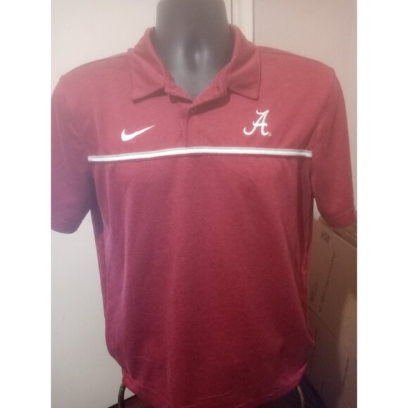 Nike Alabama Crimson Tide Polo Shirt Men’s Medium M On-Field Dri-Fit Logo Red - Picture 1 of 13